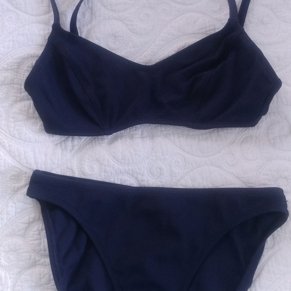La Blanca Bikini, high cut, L, blue